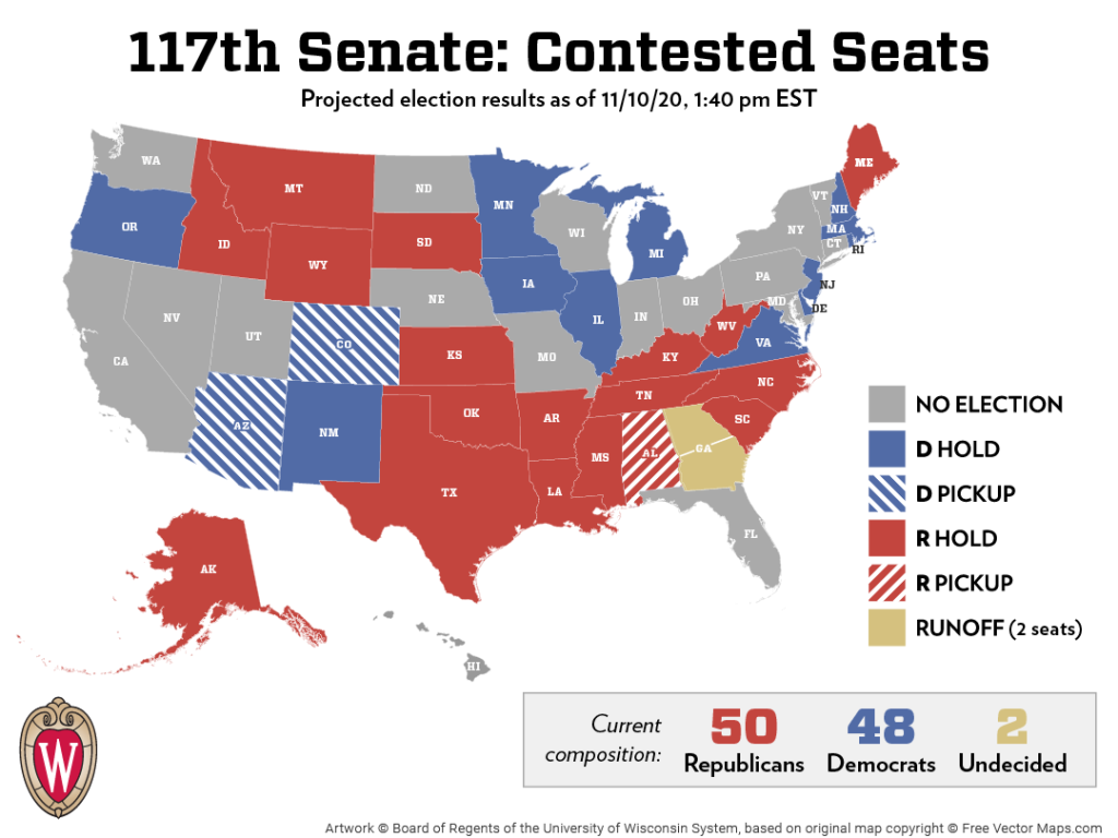 Map of Senate results